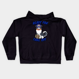 Funny Pilot Collie Dog Kids Hoodie